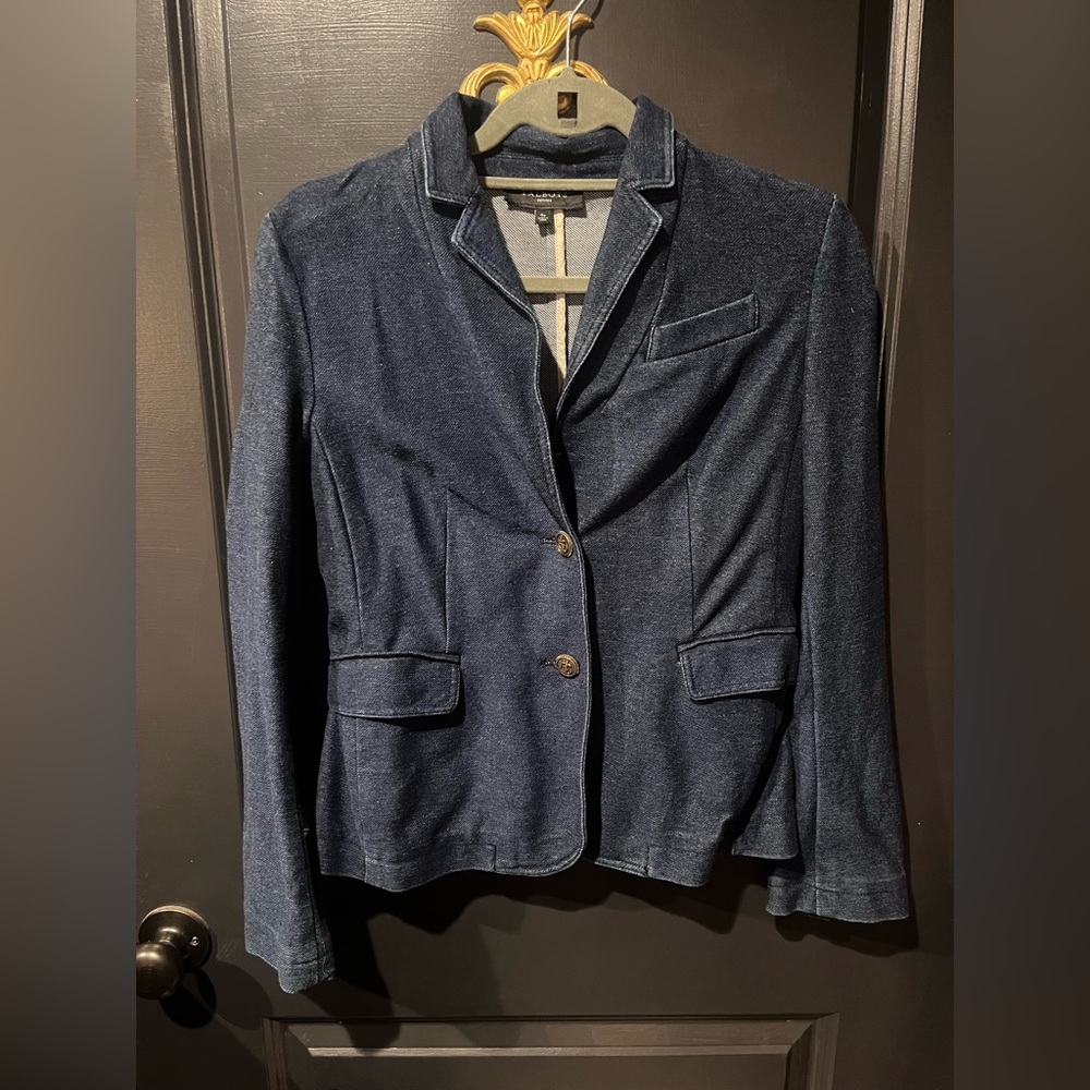 Talbots Petites Women's Navy Denim Look Blazer